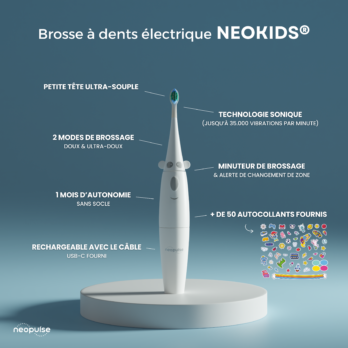 description détaillée de la brosse à dents neopulse neokids hygiène dentaire